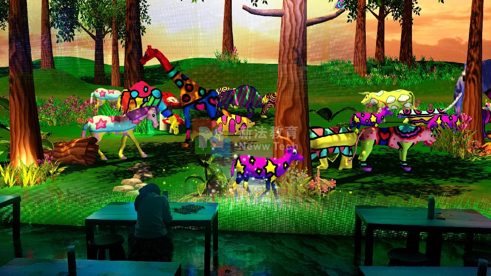 沉浸式美术创作空间，幼教小学新法教育创意美术教学系统！